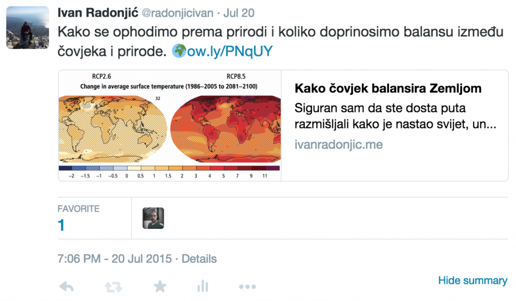 Primjer: Twitter cards